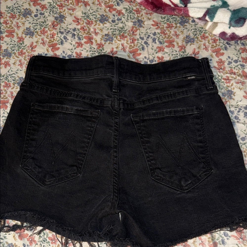 MOTHER Black Jean Shorts